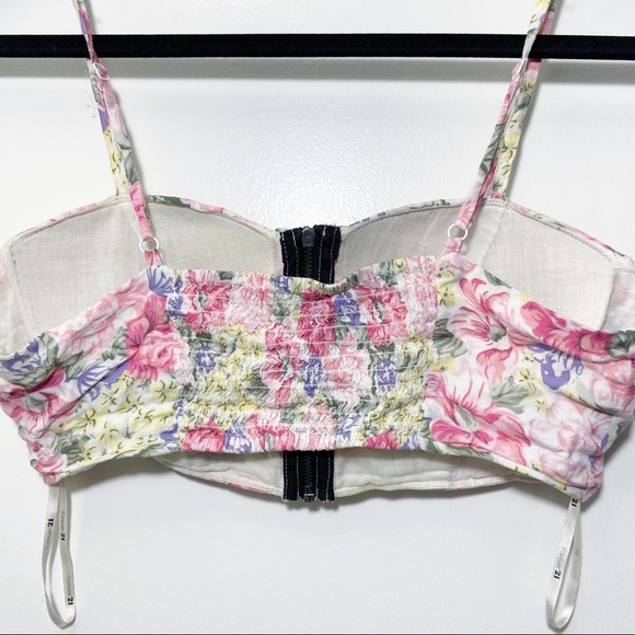 Forever 21 Floral Zip Up Bralette Padded Medium - Picture 3 of 7